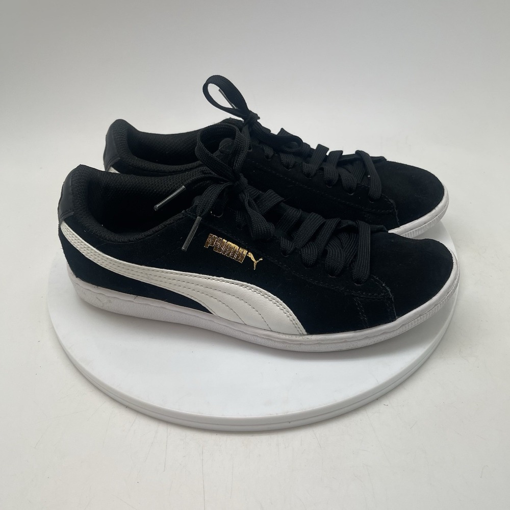 Puma Sneakers Vikky Womens 7 Black White Athletic Suede Walking‎ Casual Shoes